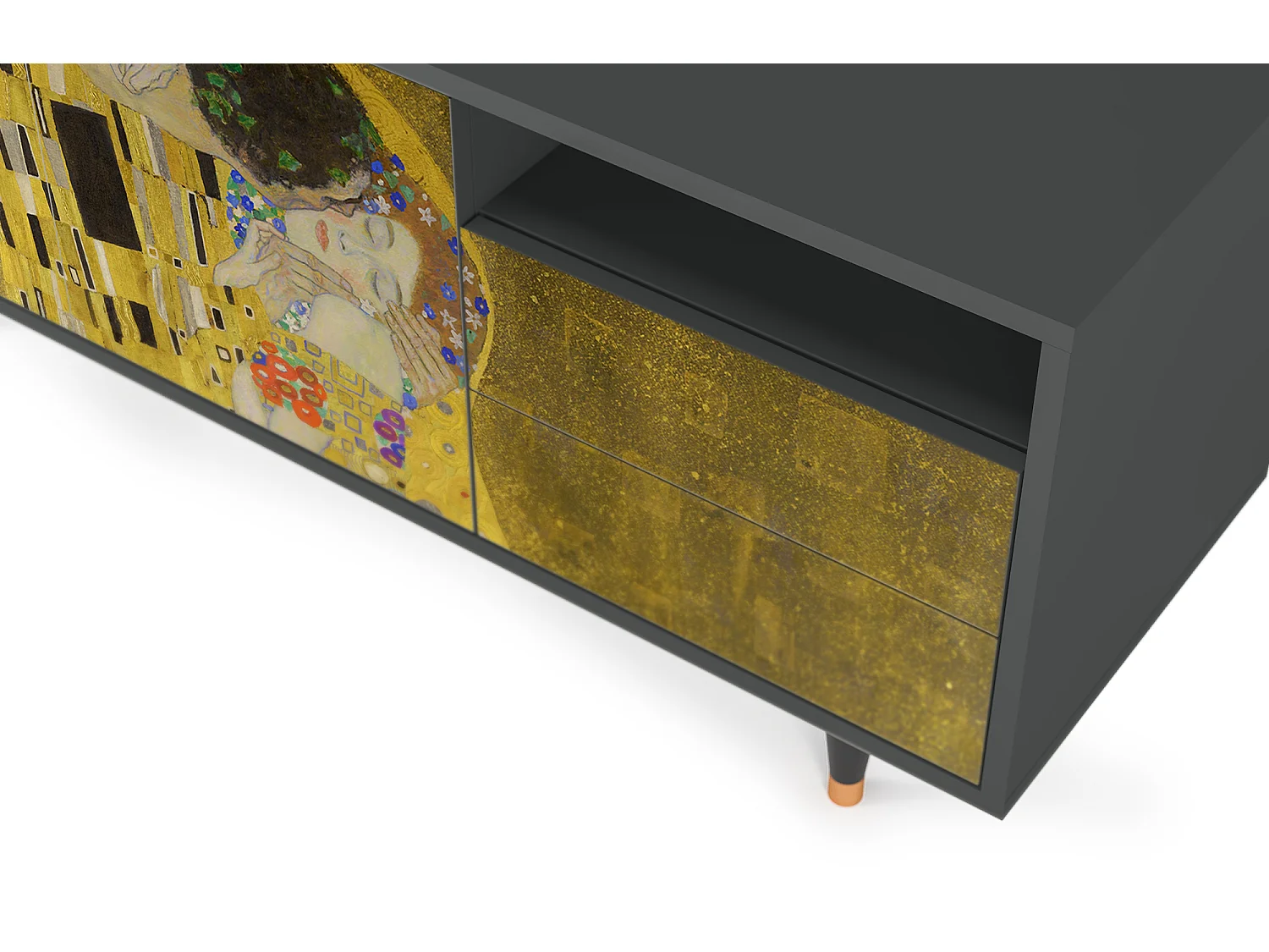 Meuble TV - 125х56х41 cm - T7 - The Kiss by Klimt , Anthracite