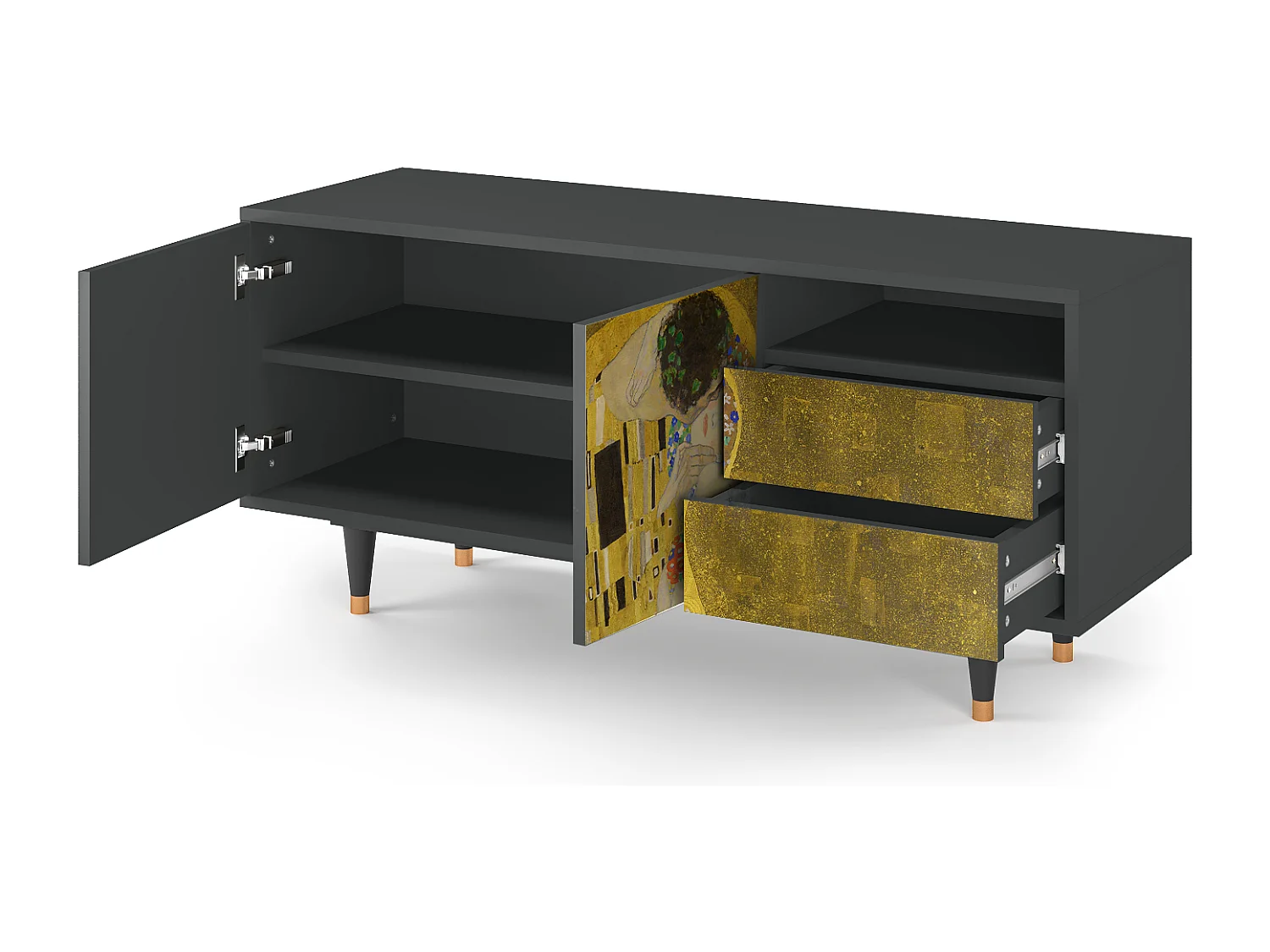 Meuble TV - 125х56х41 cm - T7 - The Kiss by Klimt , Anthracite