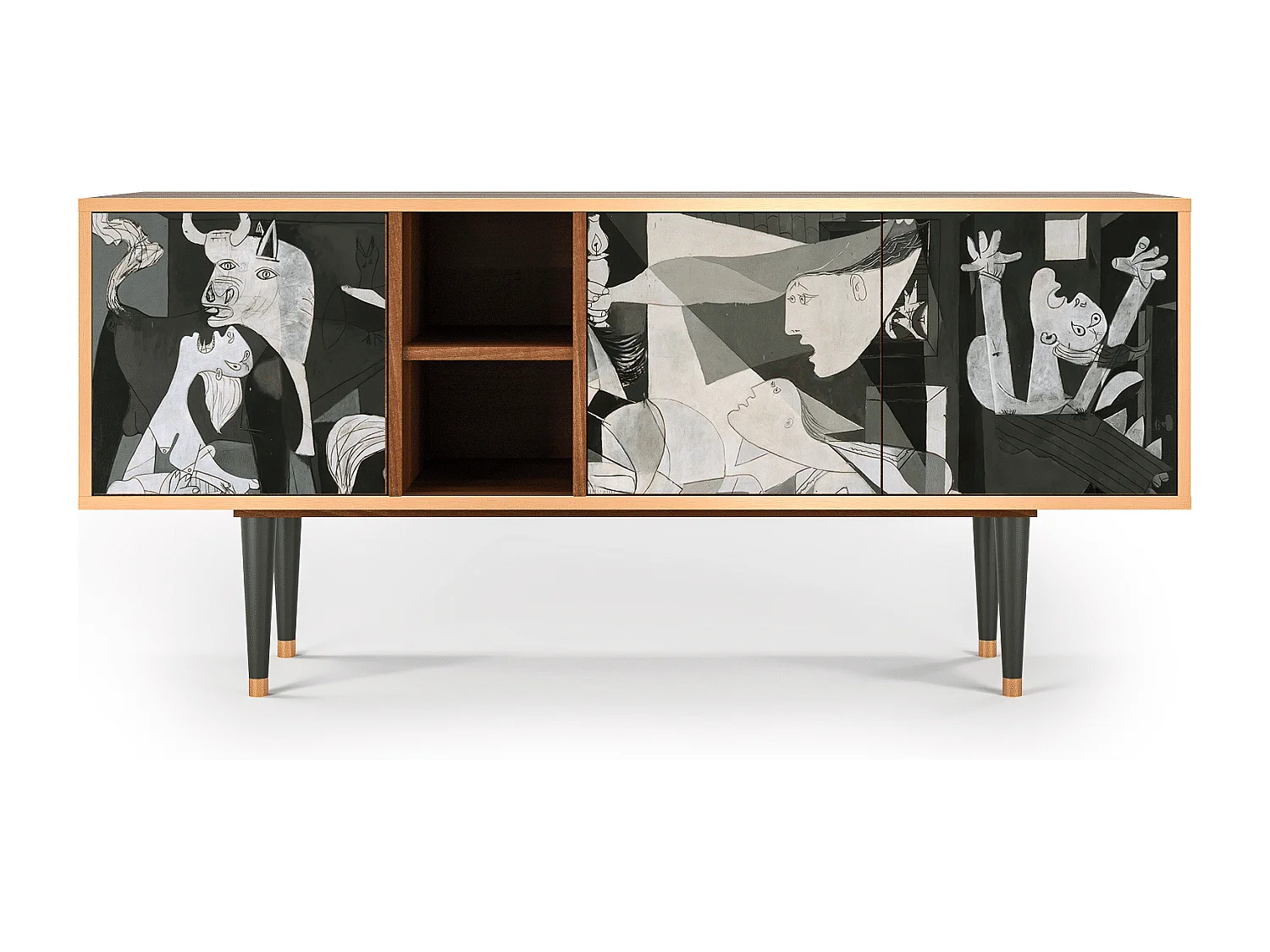 Mobile TV - 150х69х41 cm - T5 - Guernica by Picasso, Noce
