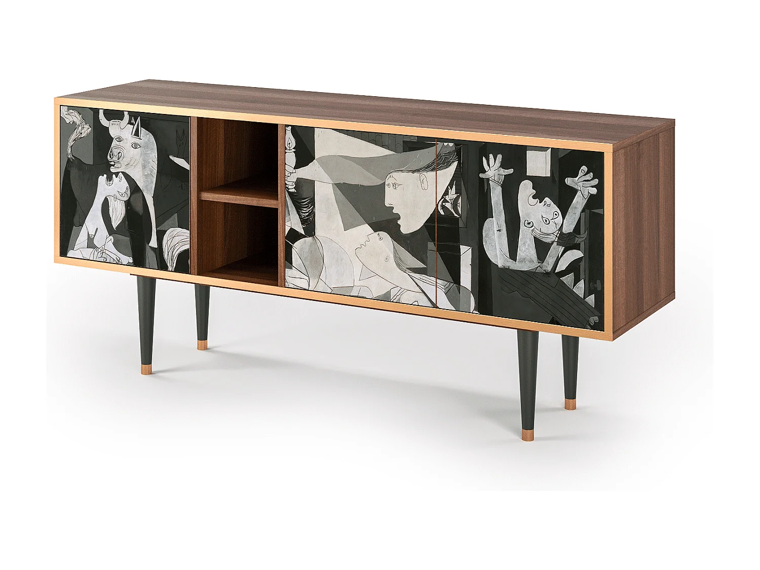 Mobile TV - 150х69х41 cm - T5 - Guernica by Picasso, Noce