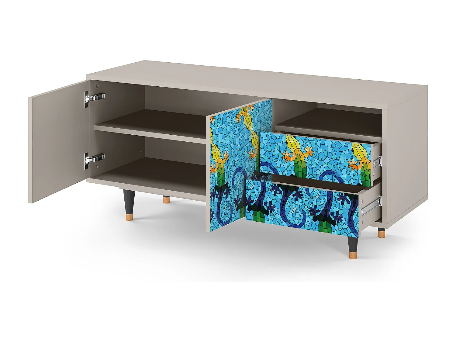 Meuble TV - 125х56х41 cm - T7 - Gaudi's Lizard, Sable