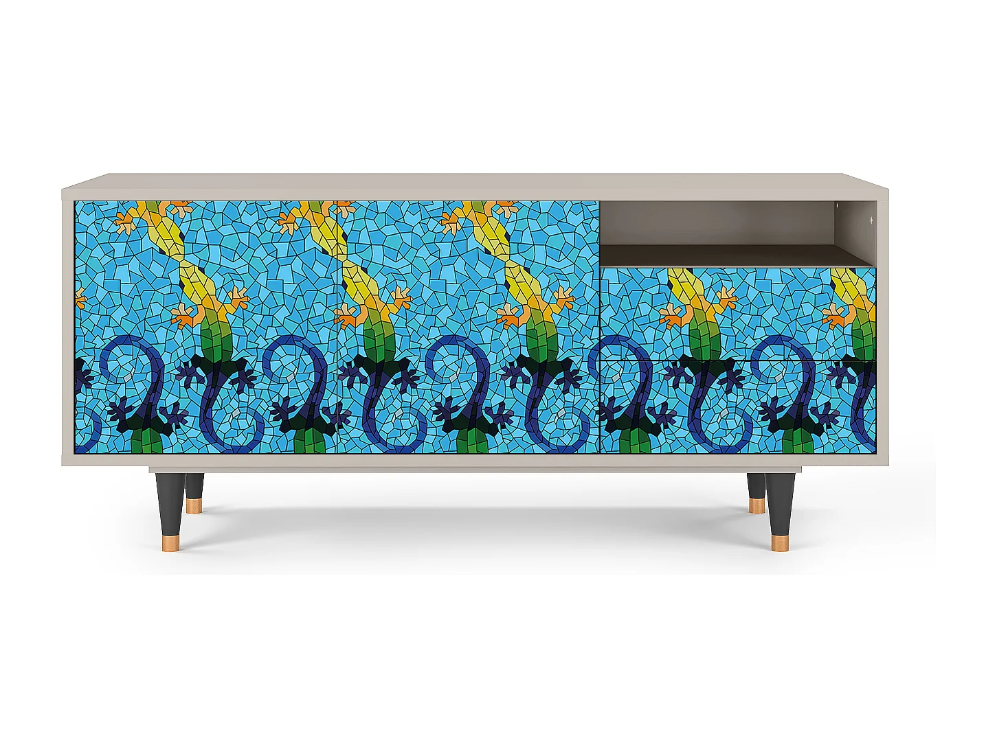 Meuble TV - 125х56х41 cm - T7 - Gaudi's Lizard, Sable