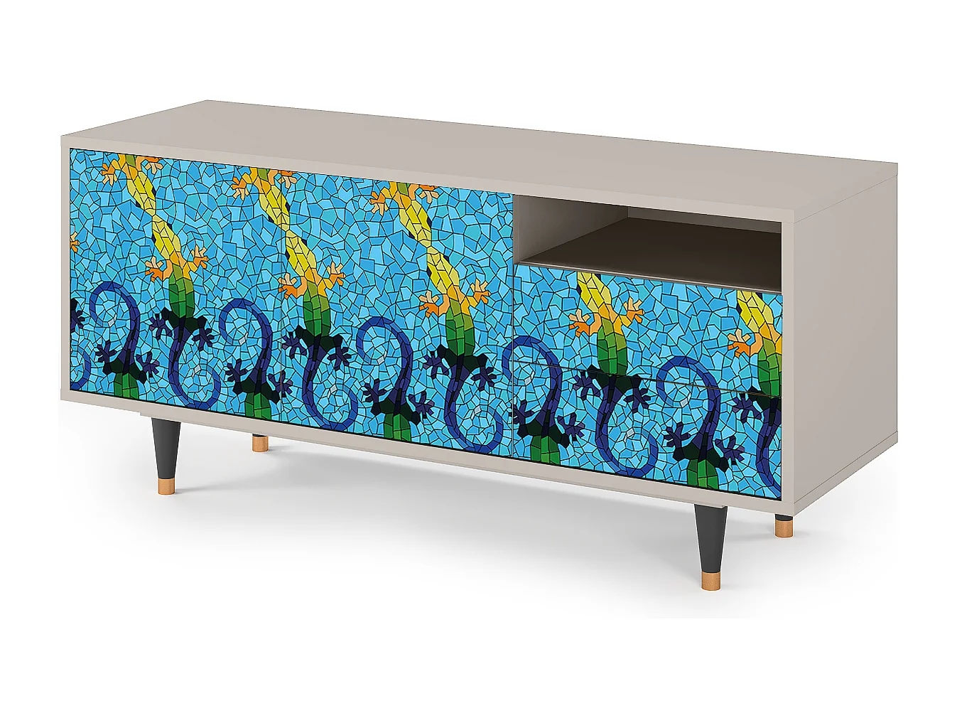 Meuble TV - 125х56х41 cm - T7 - Gaudi's Lizard, Sable