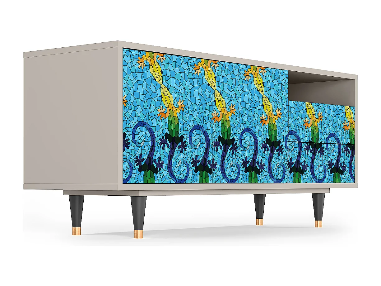 Meuble TV - 125х56х41 cm - T7 - Gaudi's Lizard, Sable