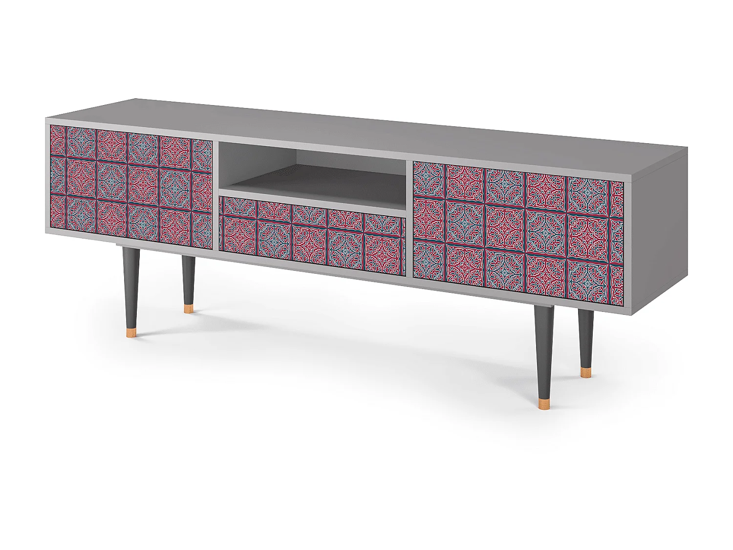 Szafka RTV - 170х59х41 cm - T6 - Riviera Mosaic, Szary