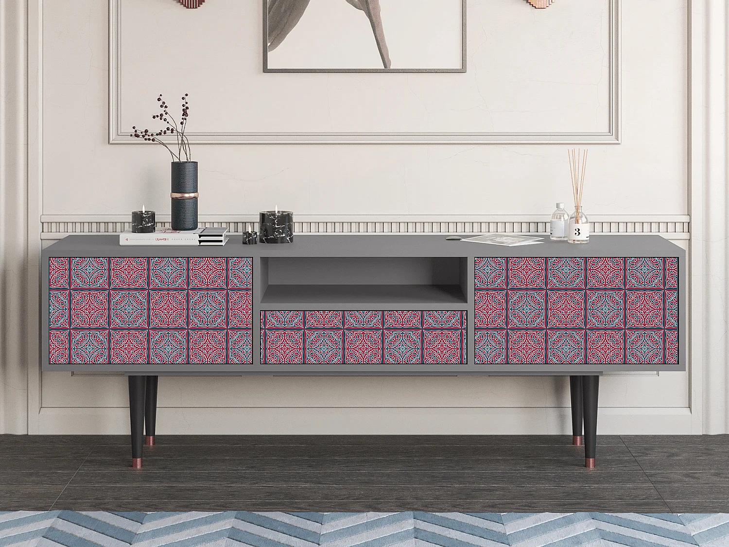 Mobile TV - 170х59х41 cm - T6 - Riviera Mosaic, Grigio