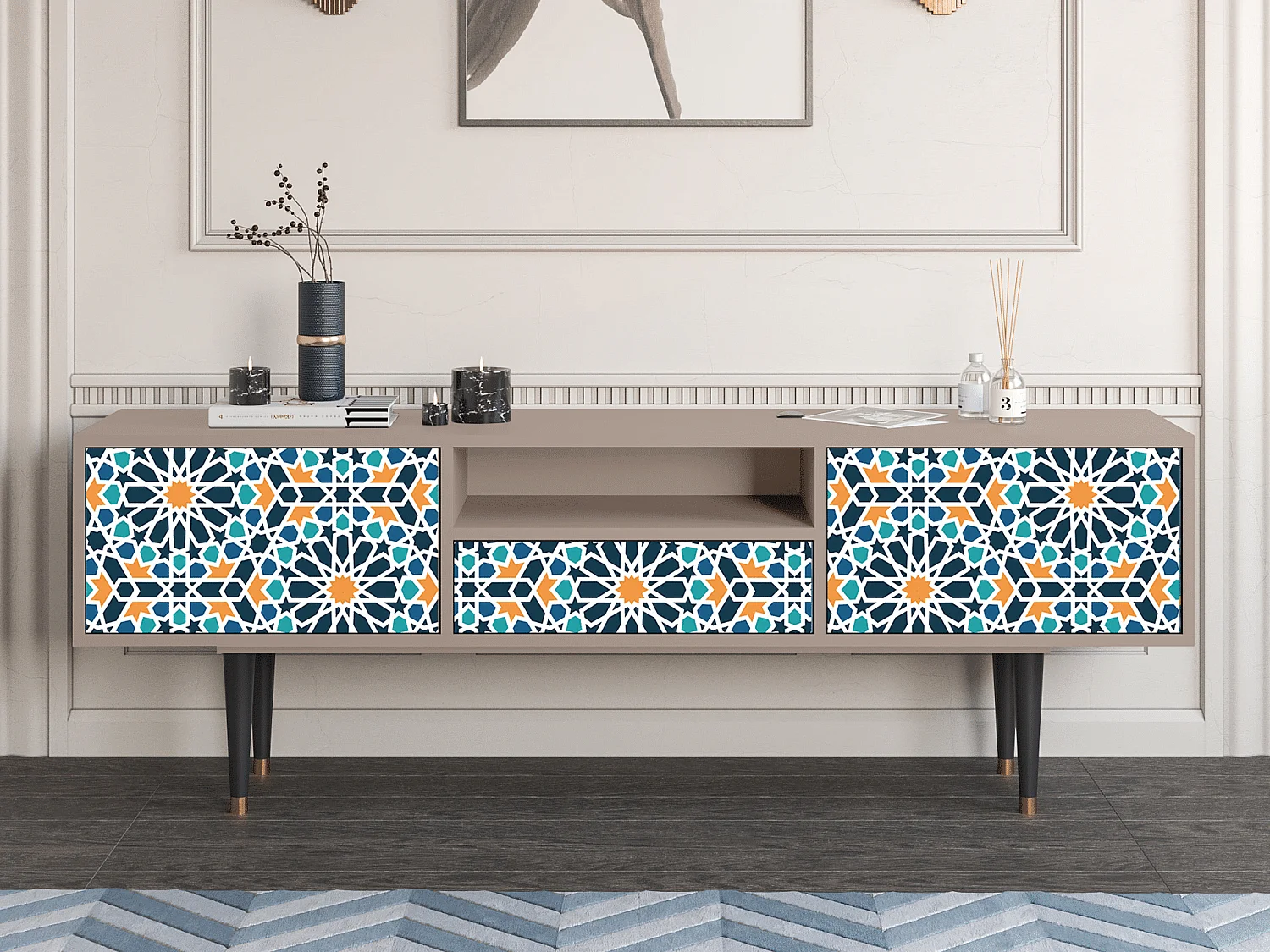 TV-Möbel - 170х59х41 cm - T6 - Kaleidoscope, Latte