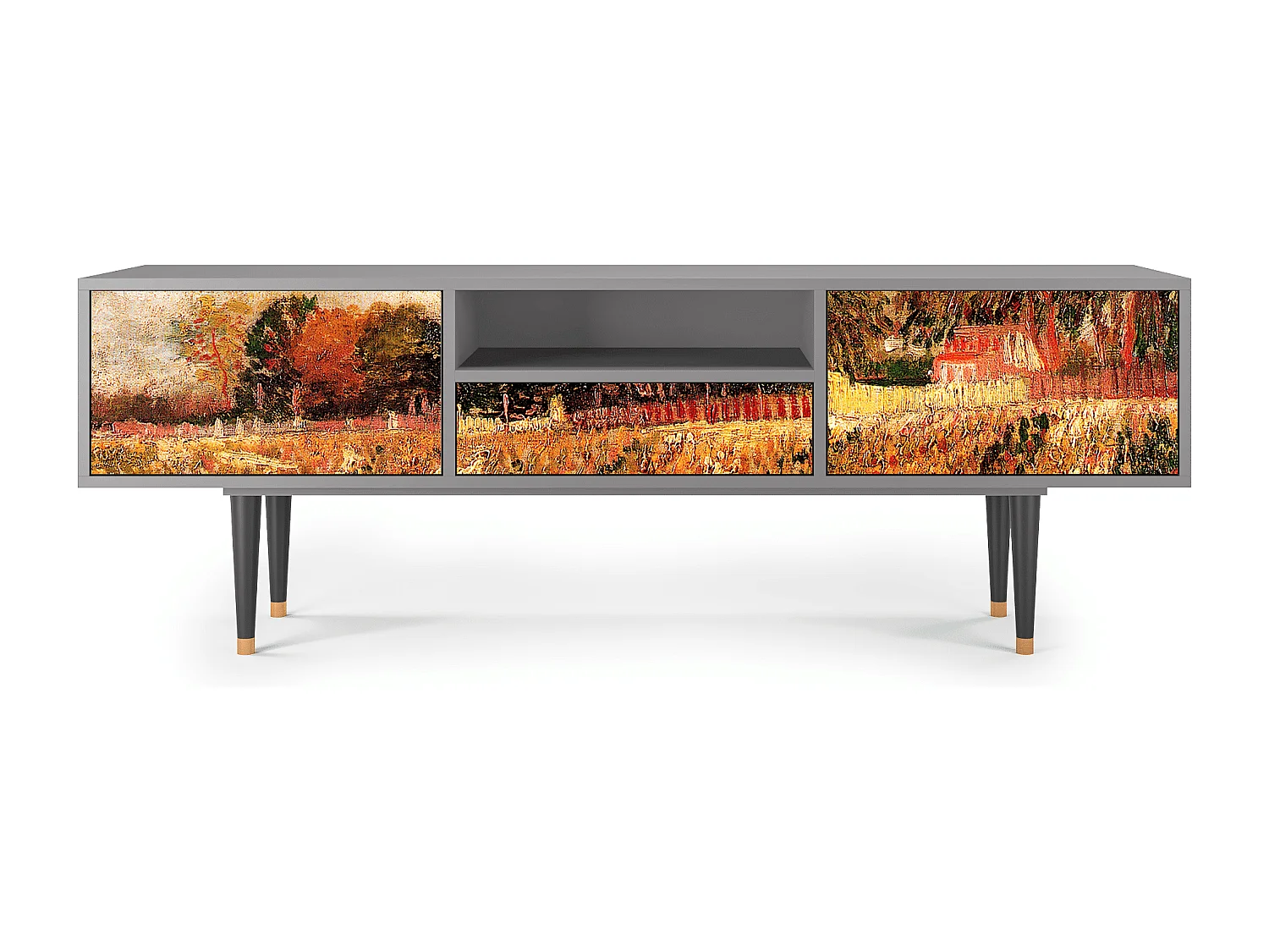 Szafka RTV - 170х59х41 cm - T6 - The Banks, Szary