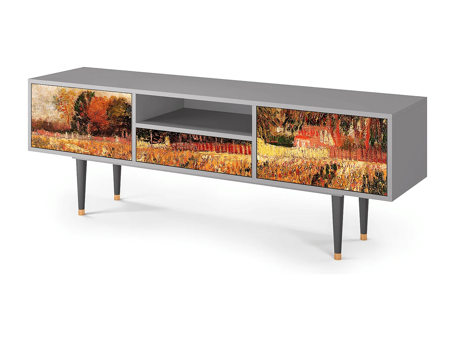 Szafka RTV - 170х59х41 cm - T6 - The Banks, Szary