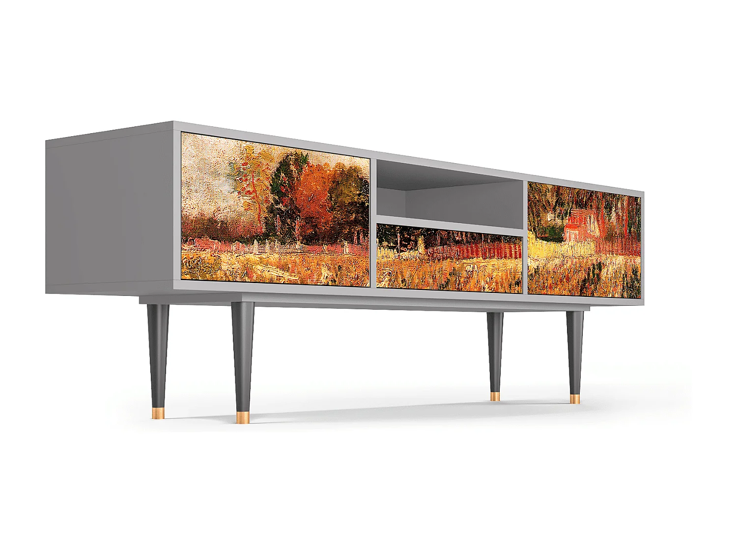 Szafka RTV - 170х59х41 cm - T6 - The Banks, Szary