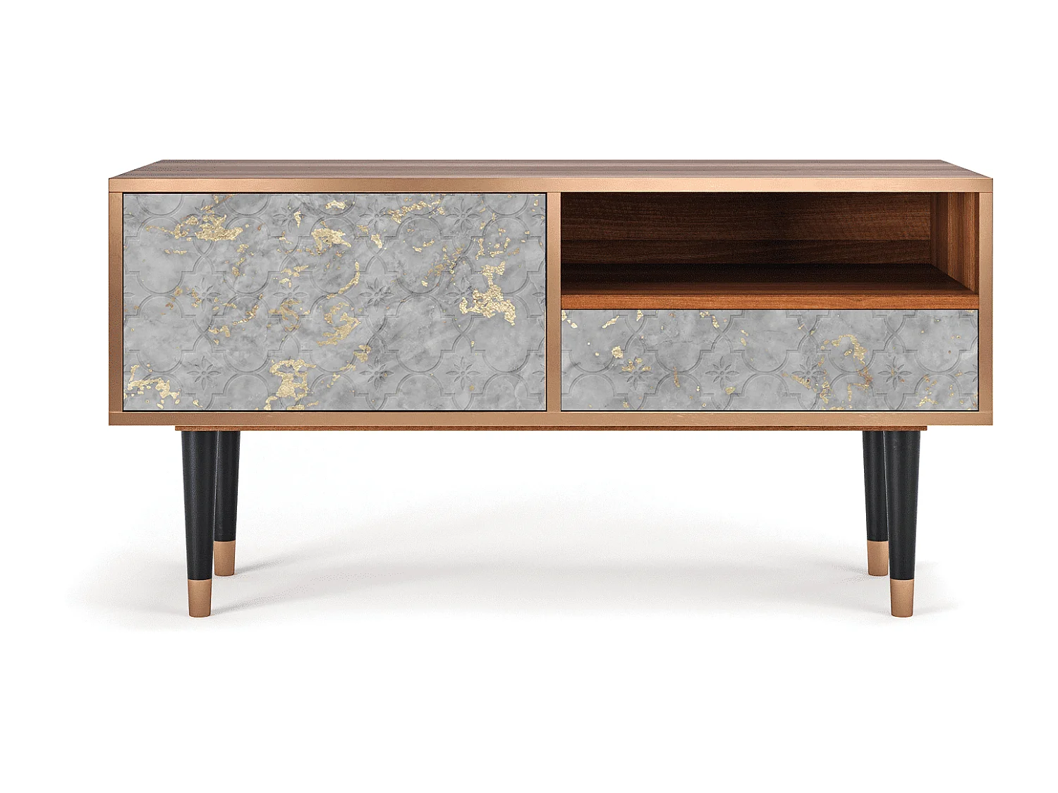 Meuble TV - 115х59х48 cm - T3 - Mariana Trench, Noyer