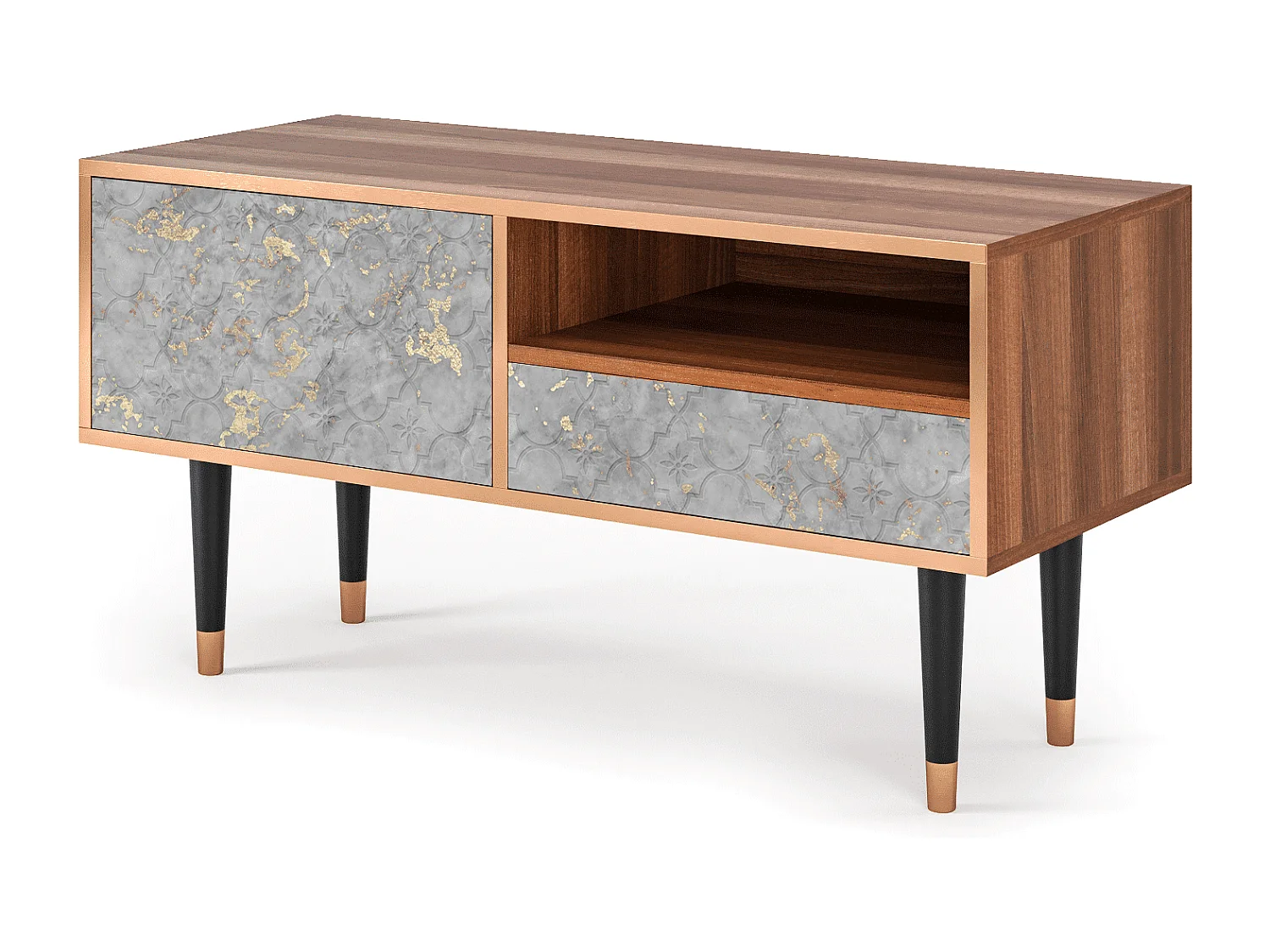 Meuble TV - 115х59х48 cm - T3 - Mariana Trench, Noyer