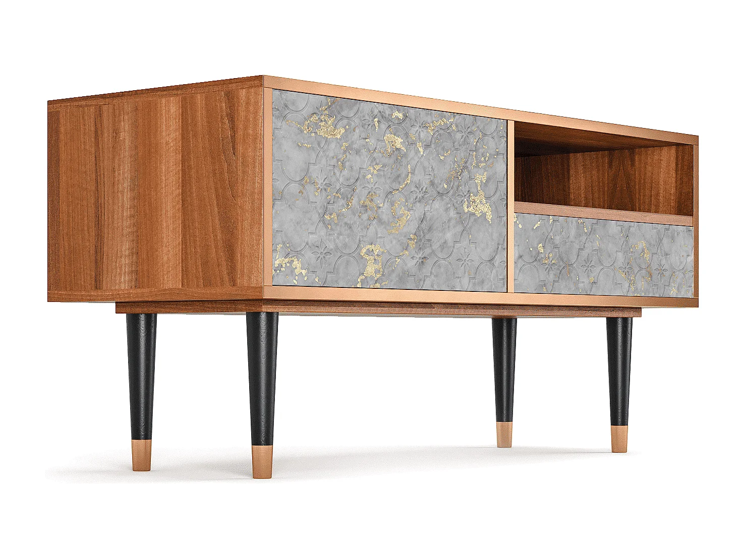 Meuble TV - 115х59х48 cm - T3 - Mariana Trench, Noyer