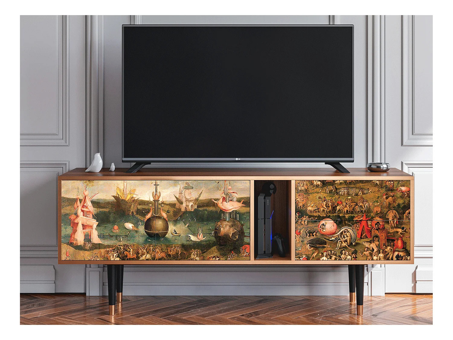 Meuble TV - 170х69х48 cm - T1 - Garden of Delights , Noyer
