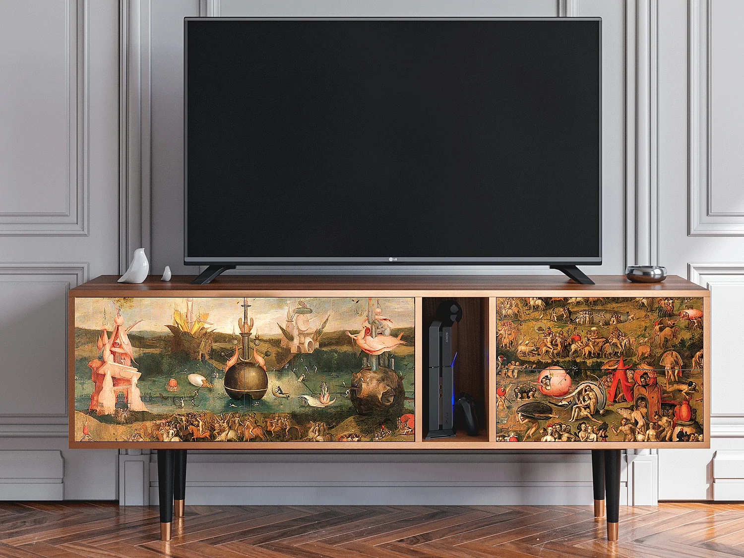 Meuble TV - 170х69х48 cm - T1 - Garden of Delights , Noyer