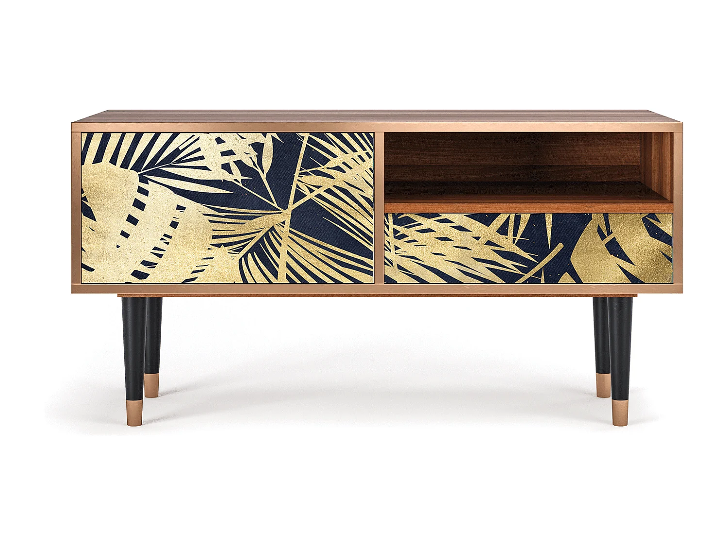 Meuble TV - 115х59х48 cm - T3 - Jungle Vibes, Noyer