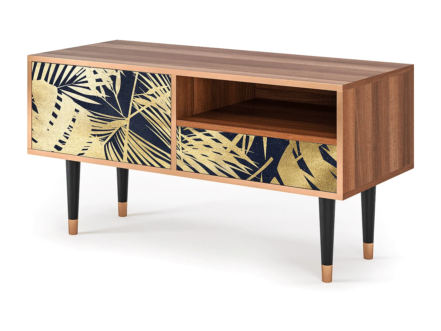 Meuble TV - 115х59х48 cm - T3 - Jungle Vibes, Noyer