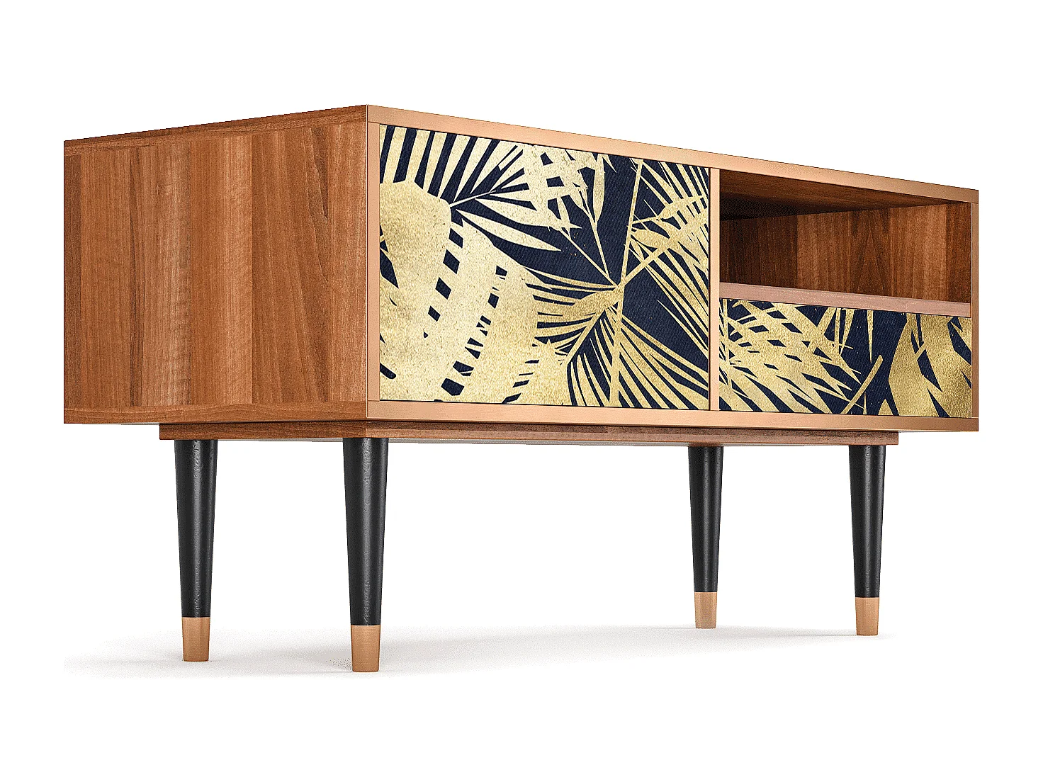 Meuble TV - 115х59х48 cm - T3 - Jungle Vibes, Noyer