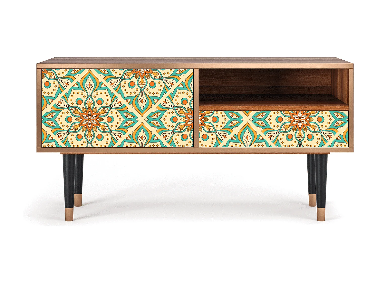 Szafka RTV - 115х59х48 cm - T3 - Hindu Daisy, Orzech