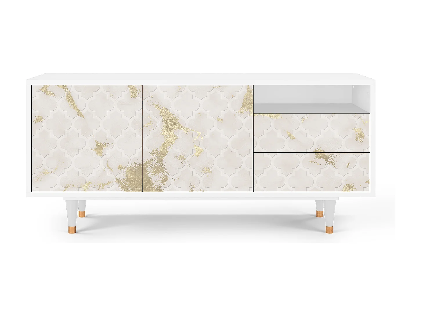 Mueble de TV - 125х56х41 cm - T7 - Sahara desert, Branco