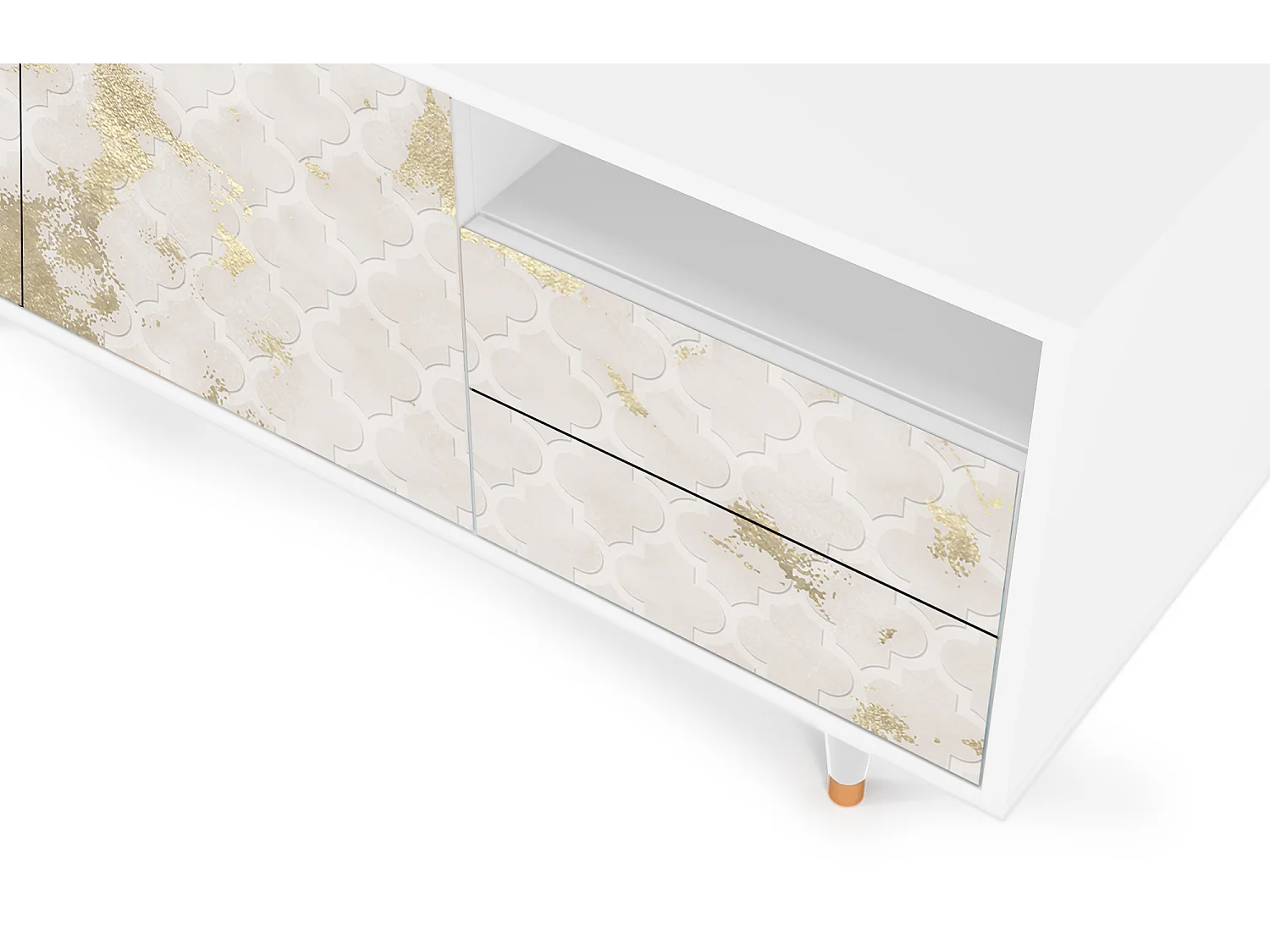 Mueble de TV - 125х56х41 cm - T7 - Sahara desert, Branco