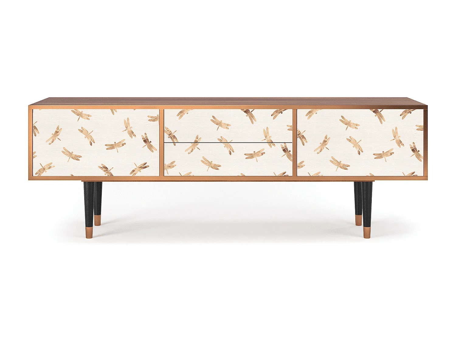 Meuble TV - 170х59х48 cm - T4 - Nude Dragonflies, Noyer