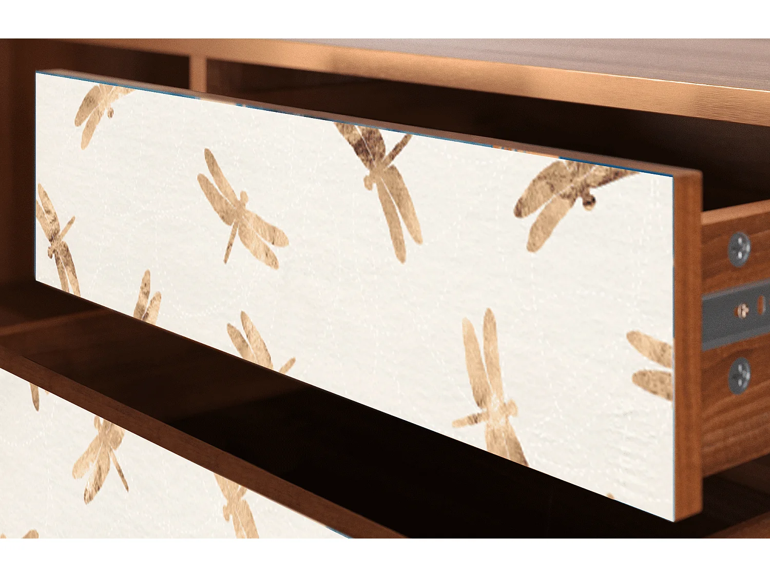 Meuble TV - 170х59х48 cm - T4 - Nude Dragonflies, Noyer