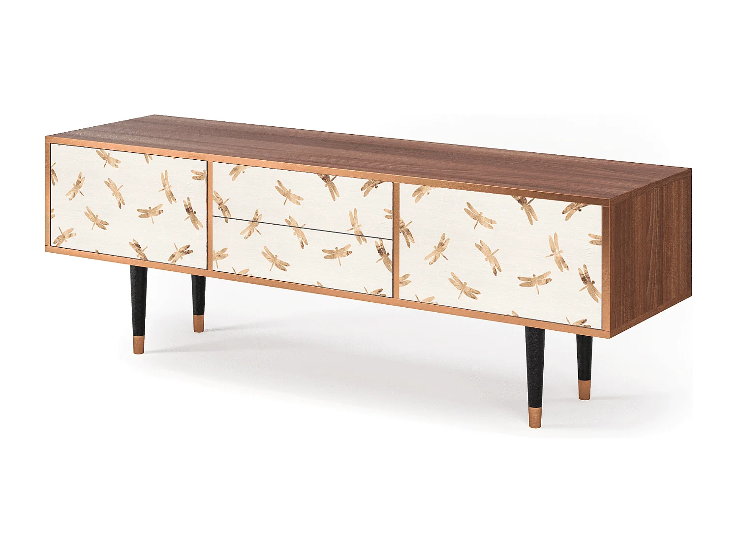 Meuble TV - 170х59х48 cm - T4 - Nude Dragonflies, Noyer