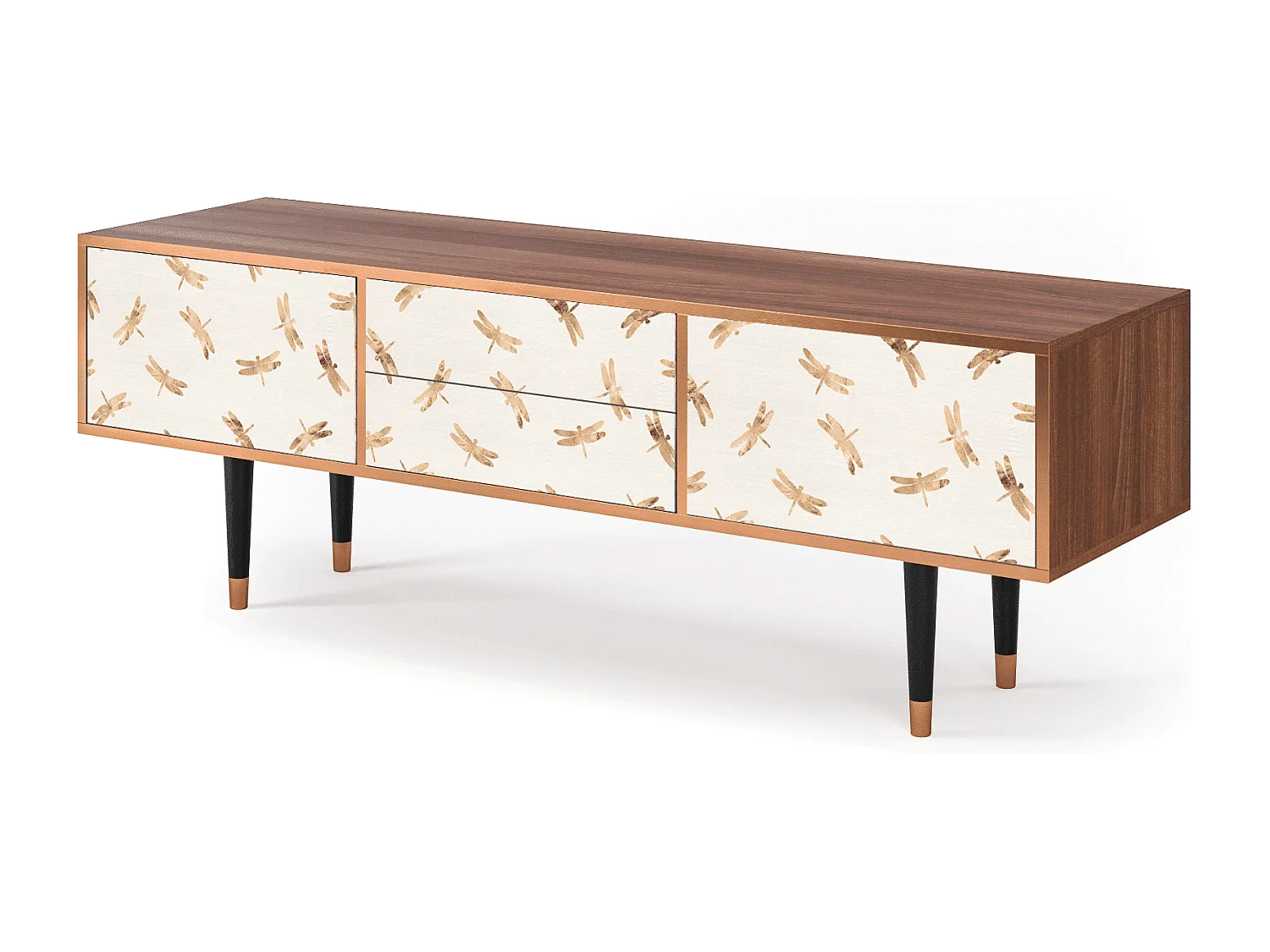 Meuble TV - 170х59х48 cm - T4 - Nude Dragonflies, Noyer