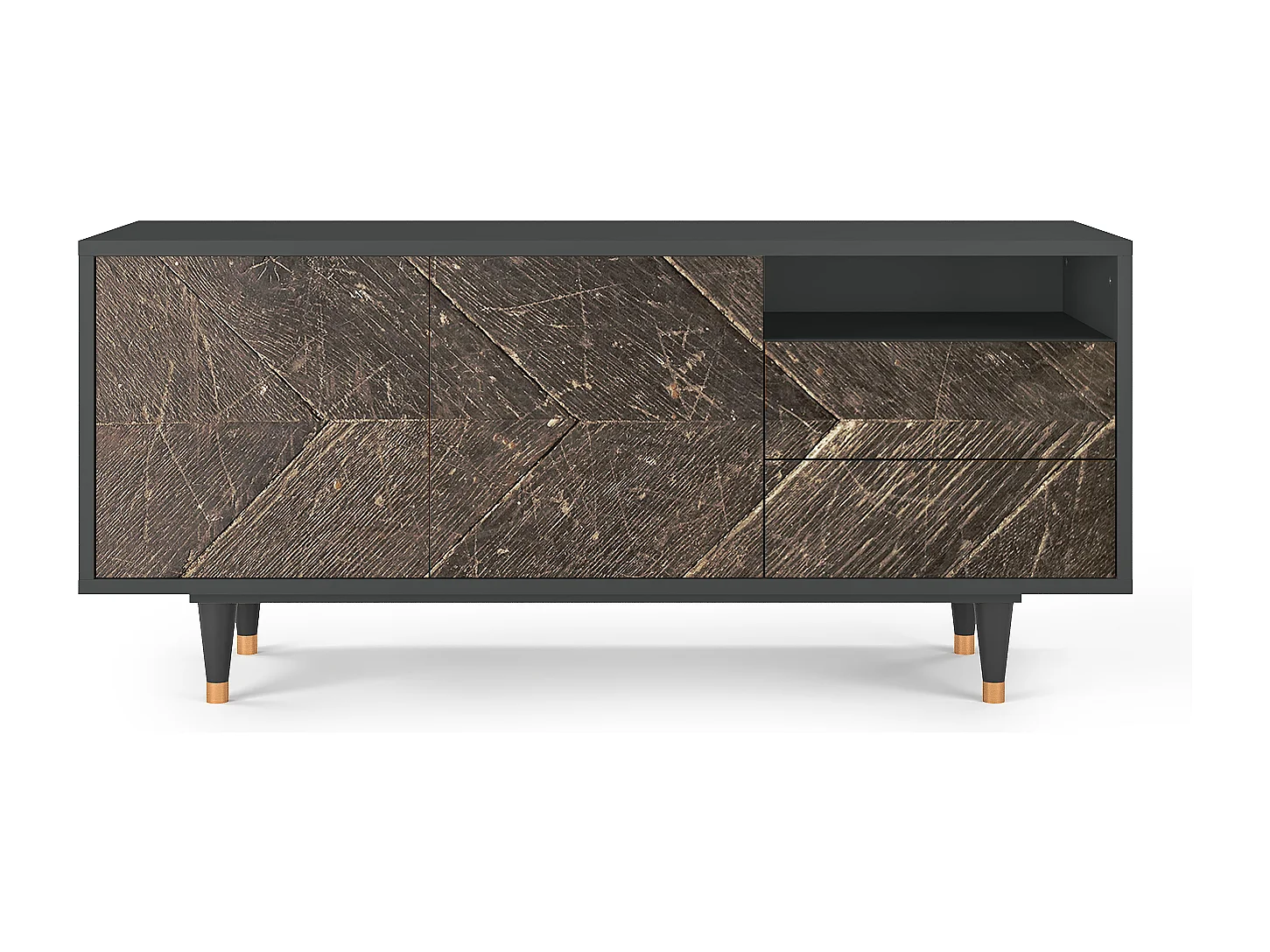 Meuble TV - 125х56х41 cm - T7 - Wise Tree, Anthracite