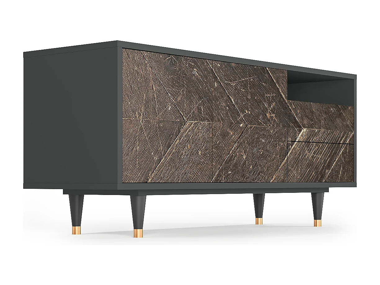 Meuble TV - 125х56х41 cm - T7 - Wise Tree, Anthracite