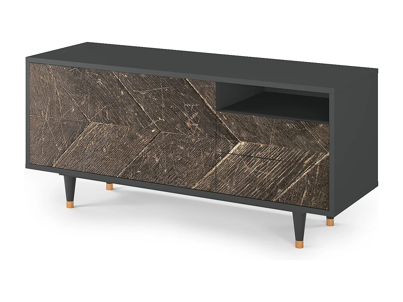 Meuble TV - 125х56х41 cm - T7 - Wise Tree, Anthracite