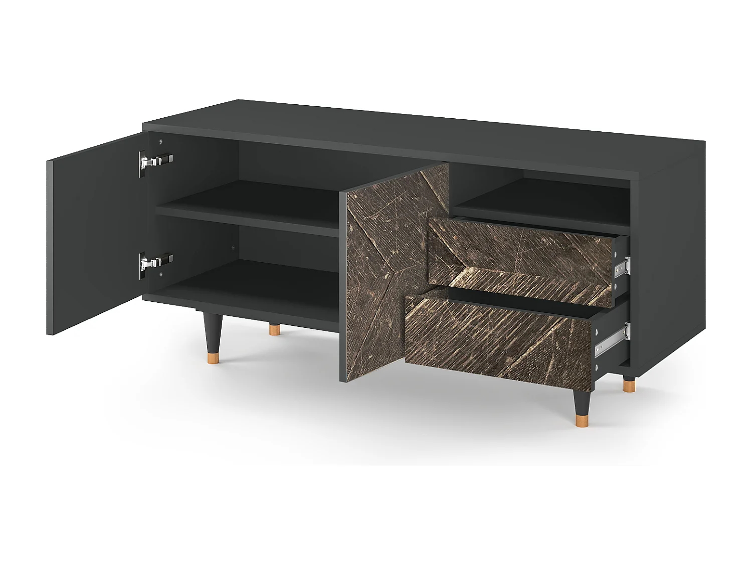 Meuble TV - 125х56х41 cm - T7 - Wise Tree, Anthracite