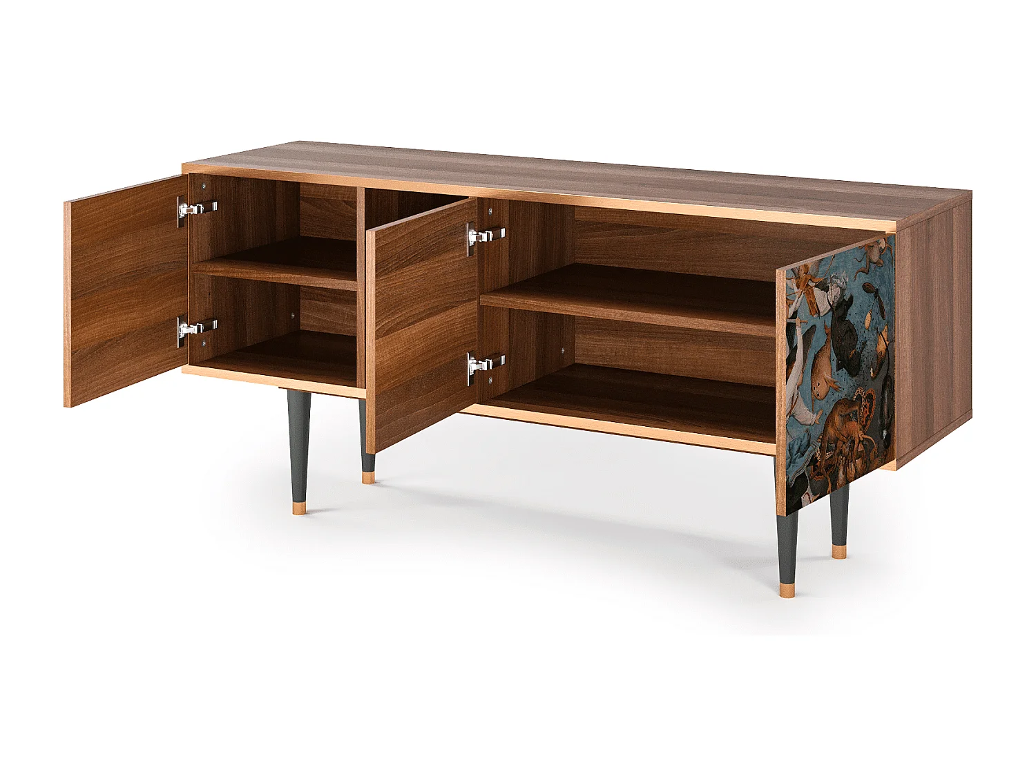 Meuble TV - 150х69х41 cm - T5 - The Fall, Noyer