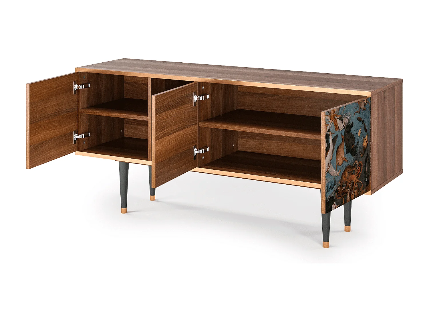 Meuble TV - 150х69х41 cm - T5 - The Fall, Noyer