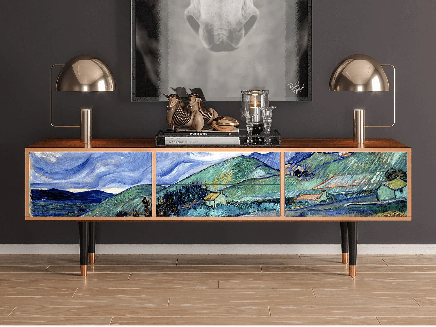 TV-meubel - 170х59х48 cm - T4 - Landscape, Walnoot