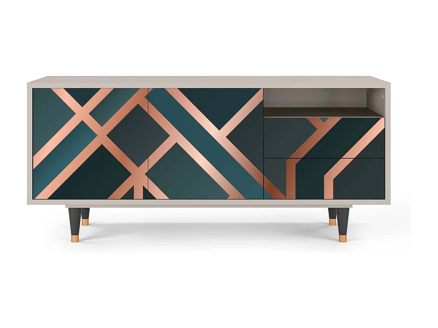 Szafka RTV - 125х56х41 cm - T7 - Bronze Crossroad, Piaskowy