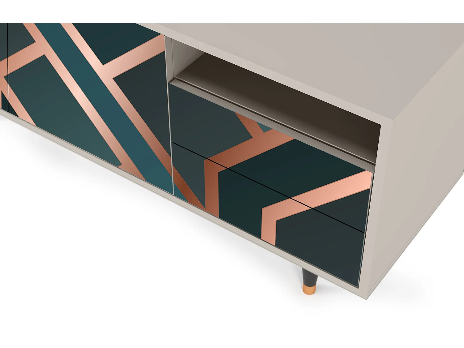 Szafka RTV - 125х56х41 cm - T7 - Bronze Crossroad, Piaskowy