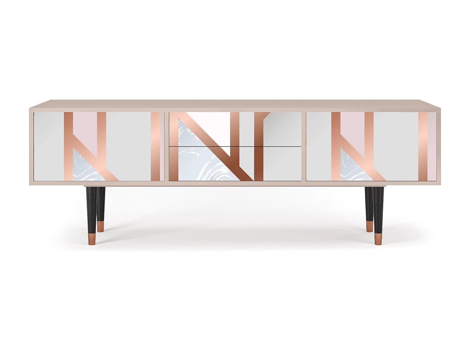 Mueble de TV - 170х59х48 cm - T4 - Champagne Story, Latte