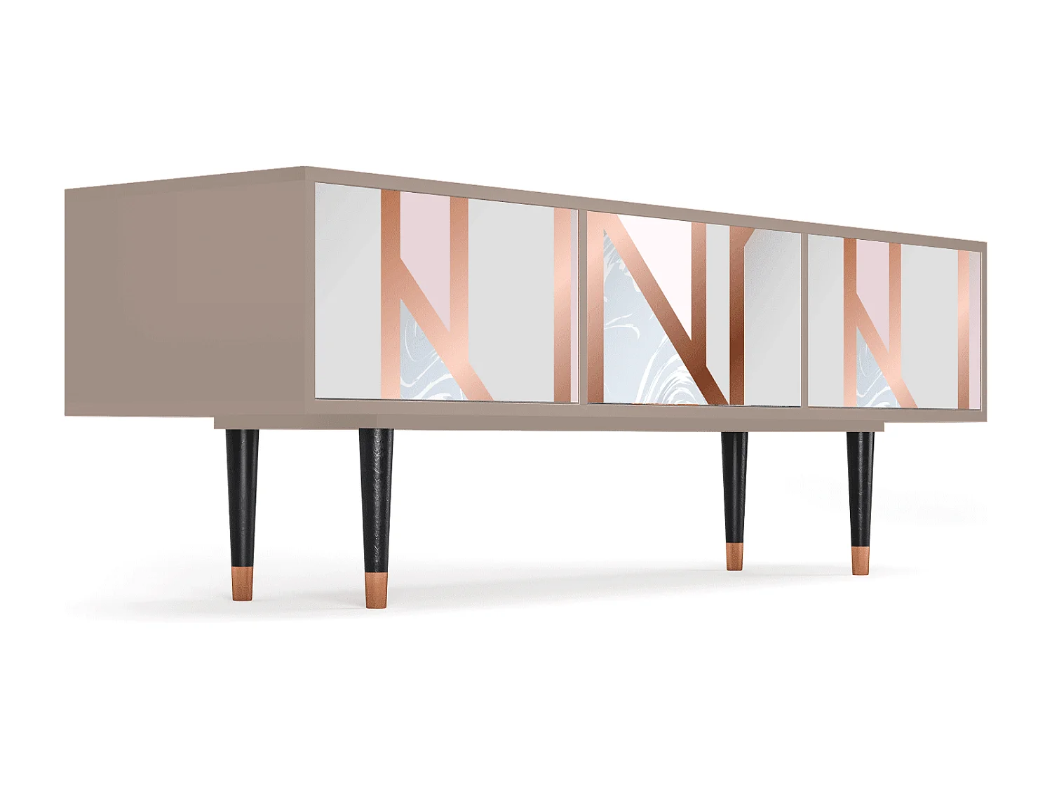 Mueble de TV - 170х59х48 cm - T4 - Champagne Story, Latte