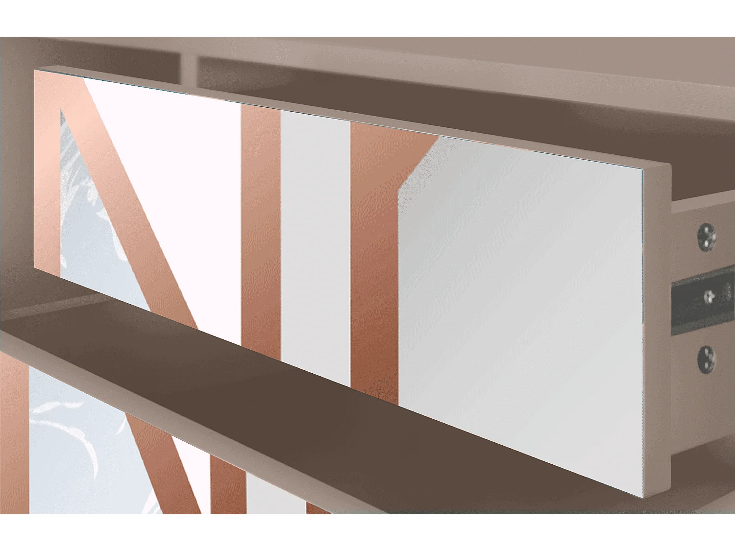 Mueble de TV - 170х59х48 cm - T4 - Champagne Story, Latte