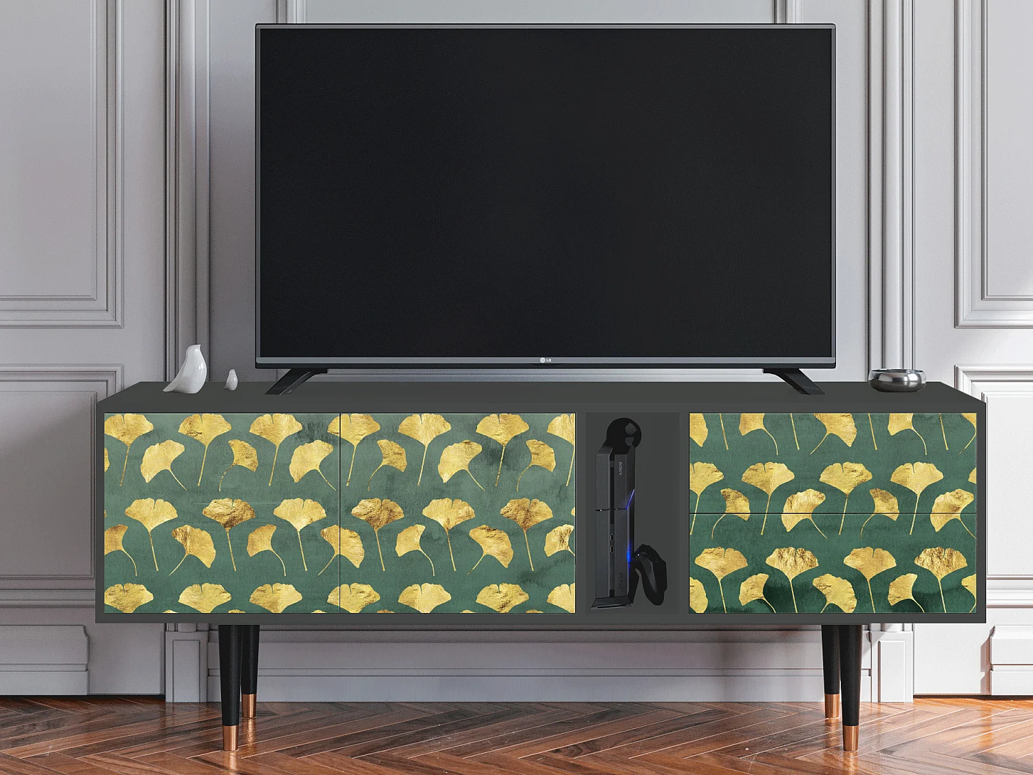 Meuble TV - 170х69х48 cm - T1 - Gingko leaves, Anthracite