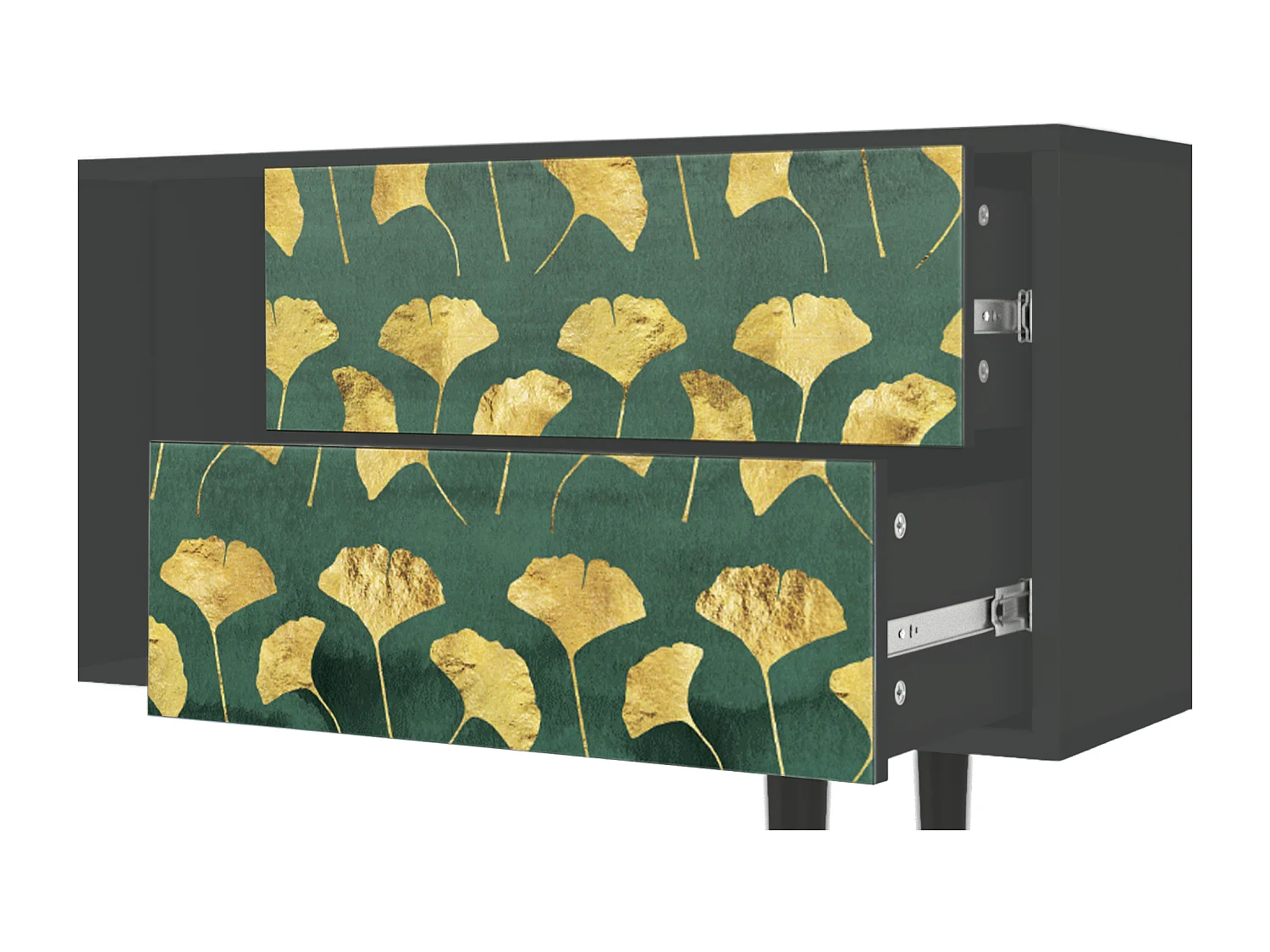 Mobile TV - 170х69х48 cm - T1 - Gingko leaves, Antracite