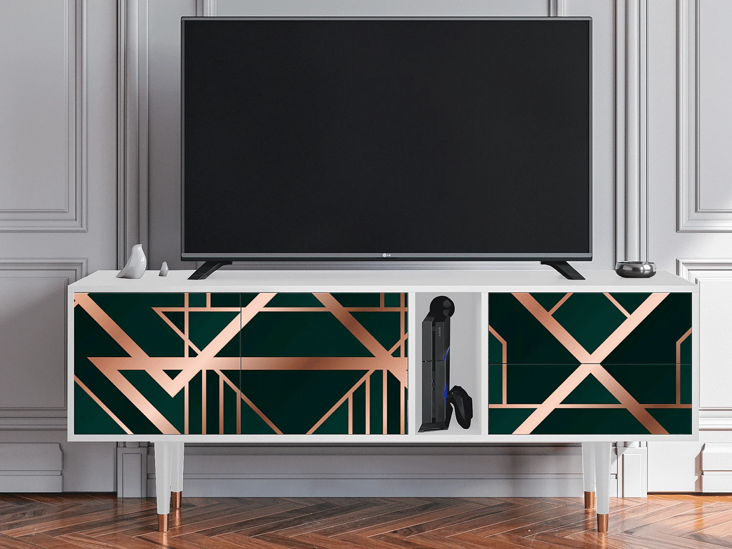 Mobile TV - 170х69х48 cm - T1 - Emerald Gatsby, Bianco