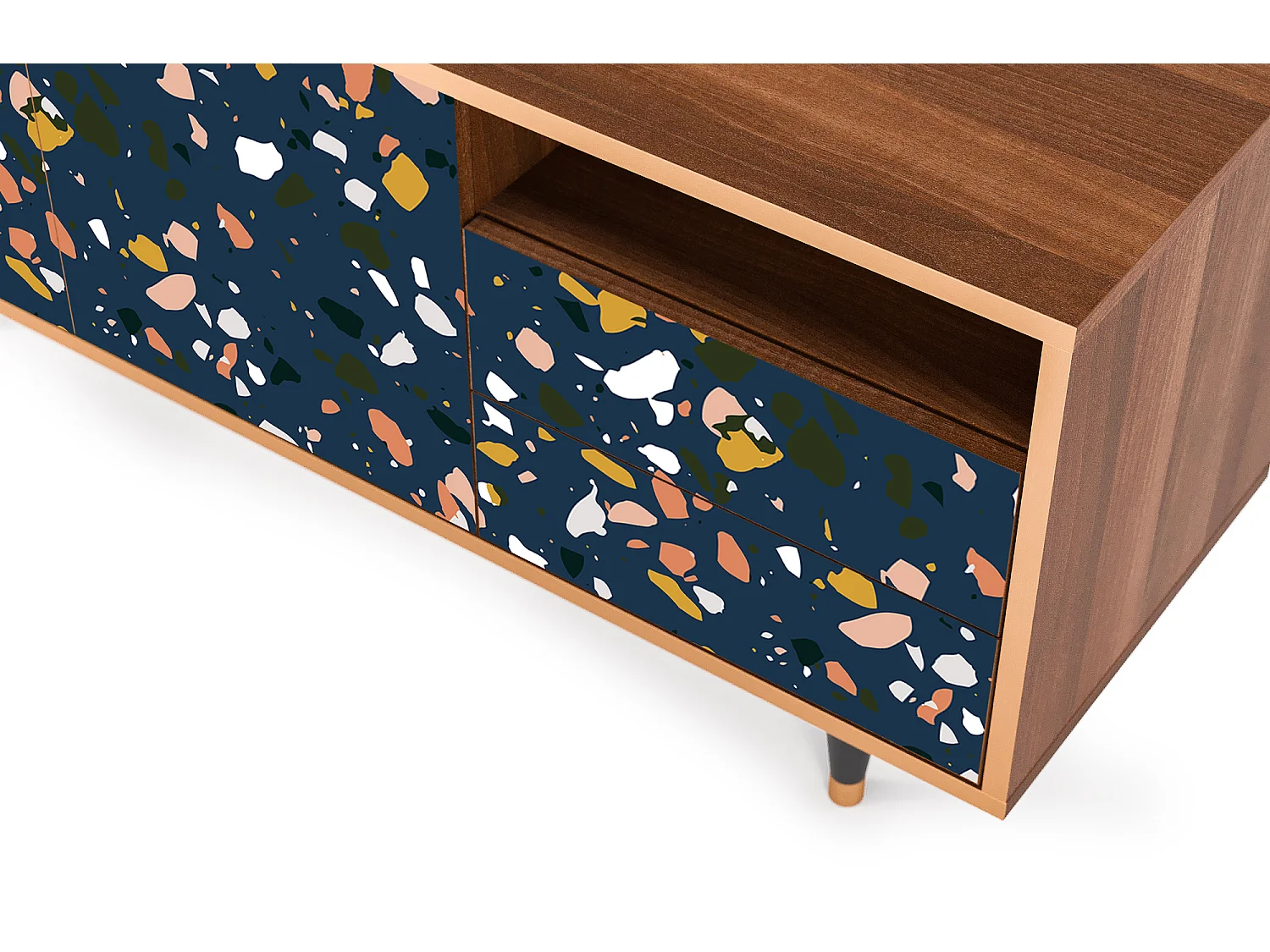 Meuble TV - 125х56х41 cm - T7 - Night Sky Langhterns, Noyer