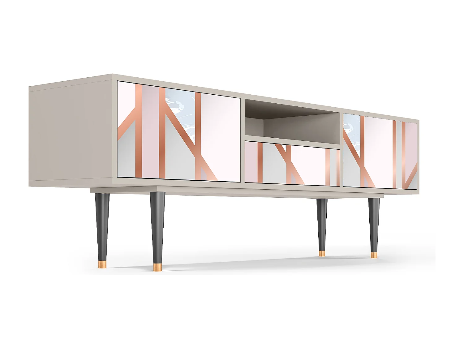 Mueble de TV - 170х59х41 cm - T6 - Champagne Story, Arena