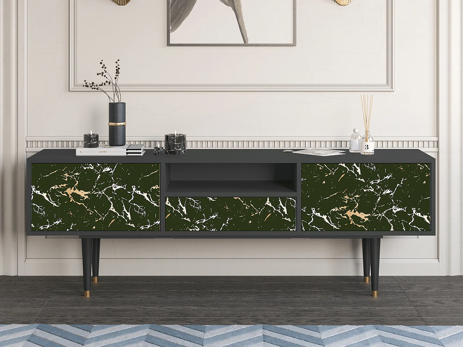 Meuble TV - 170х59х41 cm - T6 - Amazon Forest, Anthracite