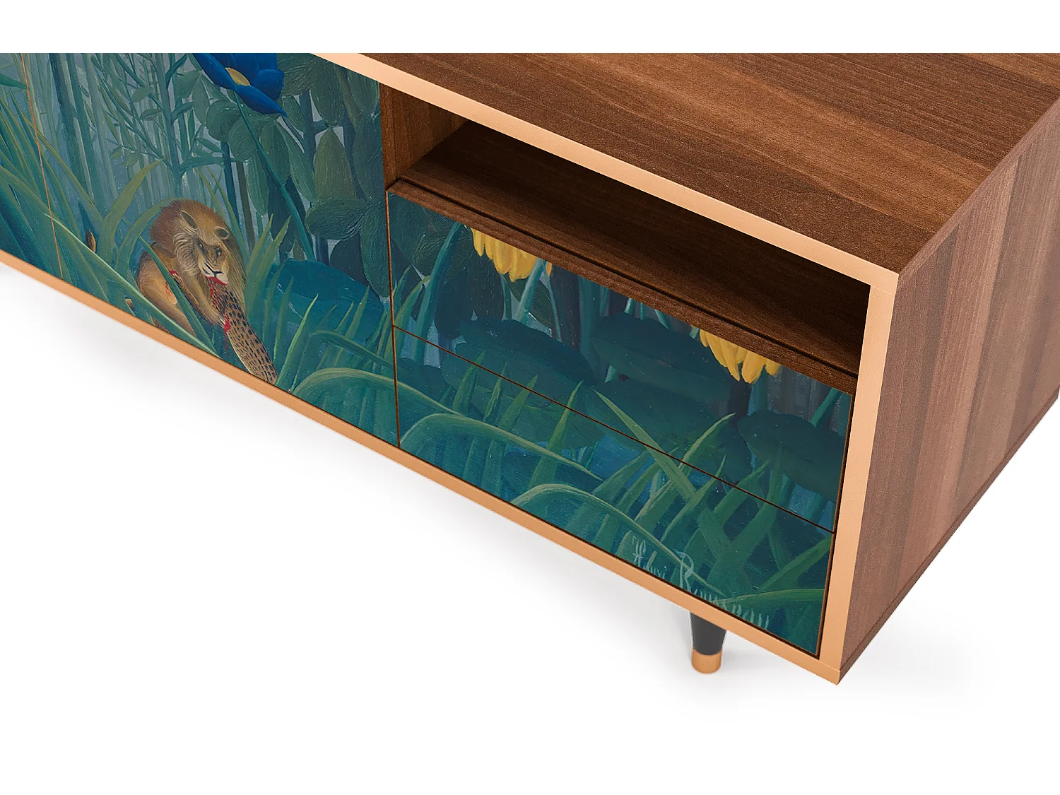 Meuble TV - 125х56х41 cm - T7 - The Repast of the Lion, Noyer