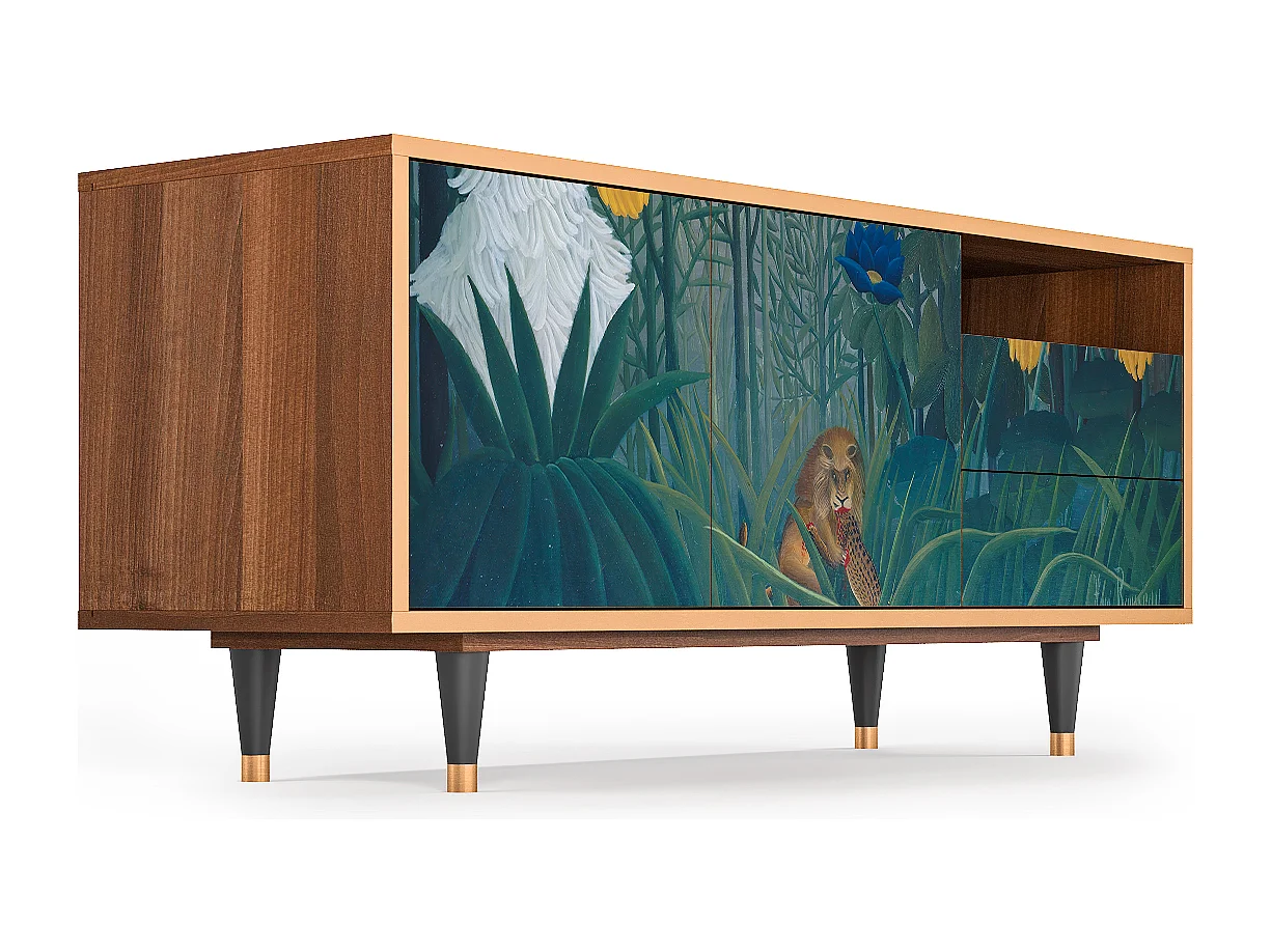 TV-meubel - 125х56х41 cm - T7 - The Repast of the Lion, Walnoot