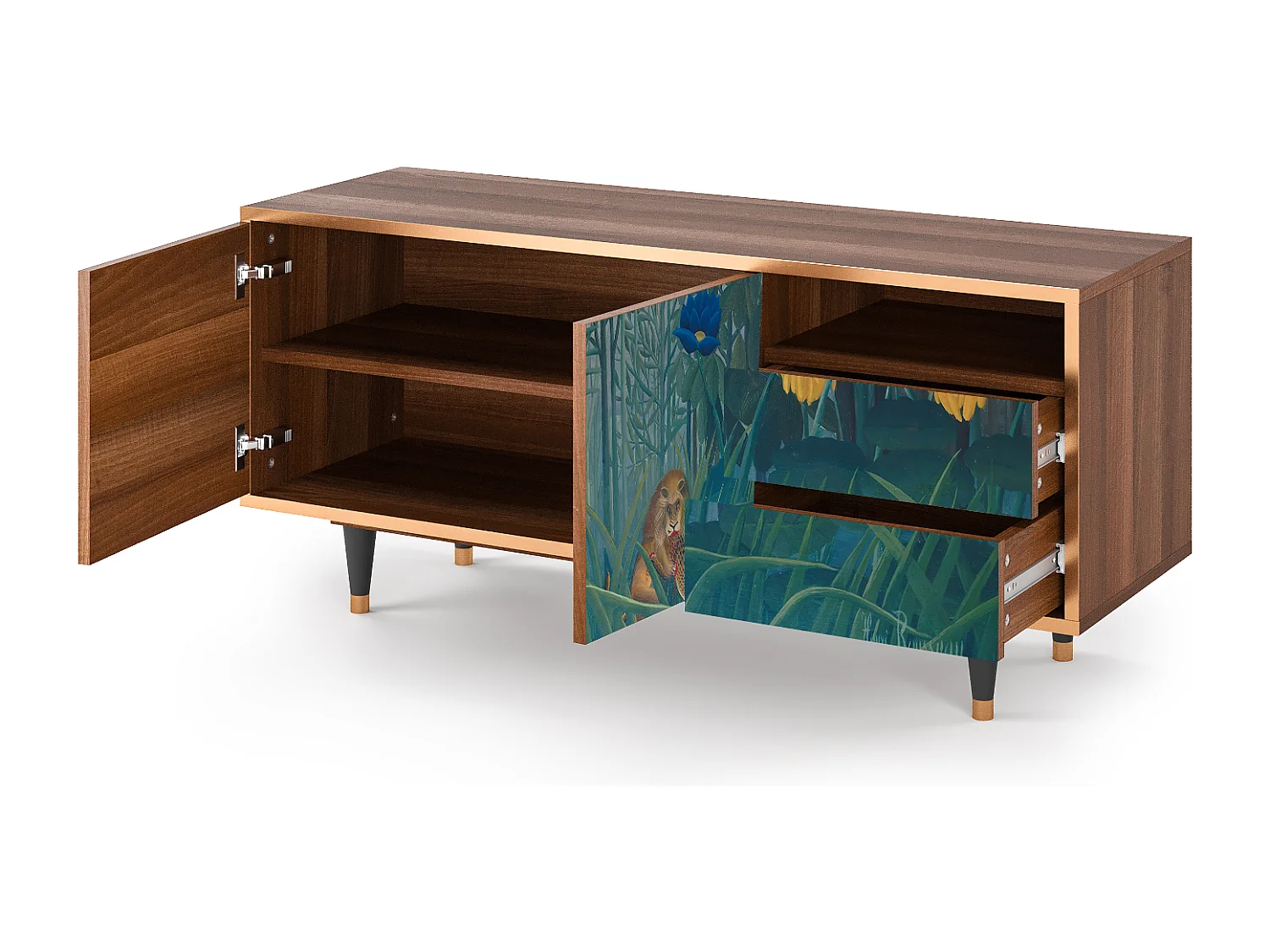 TV-meubel - 125х56х41 cm - T7 - The Repast of the Lion, Walnoot